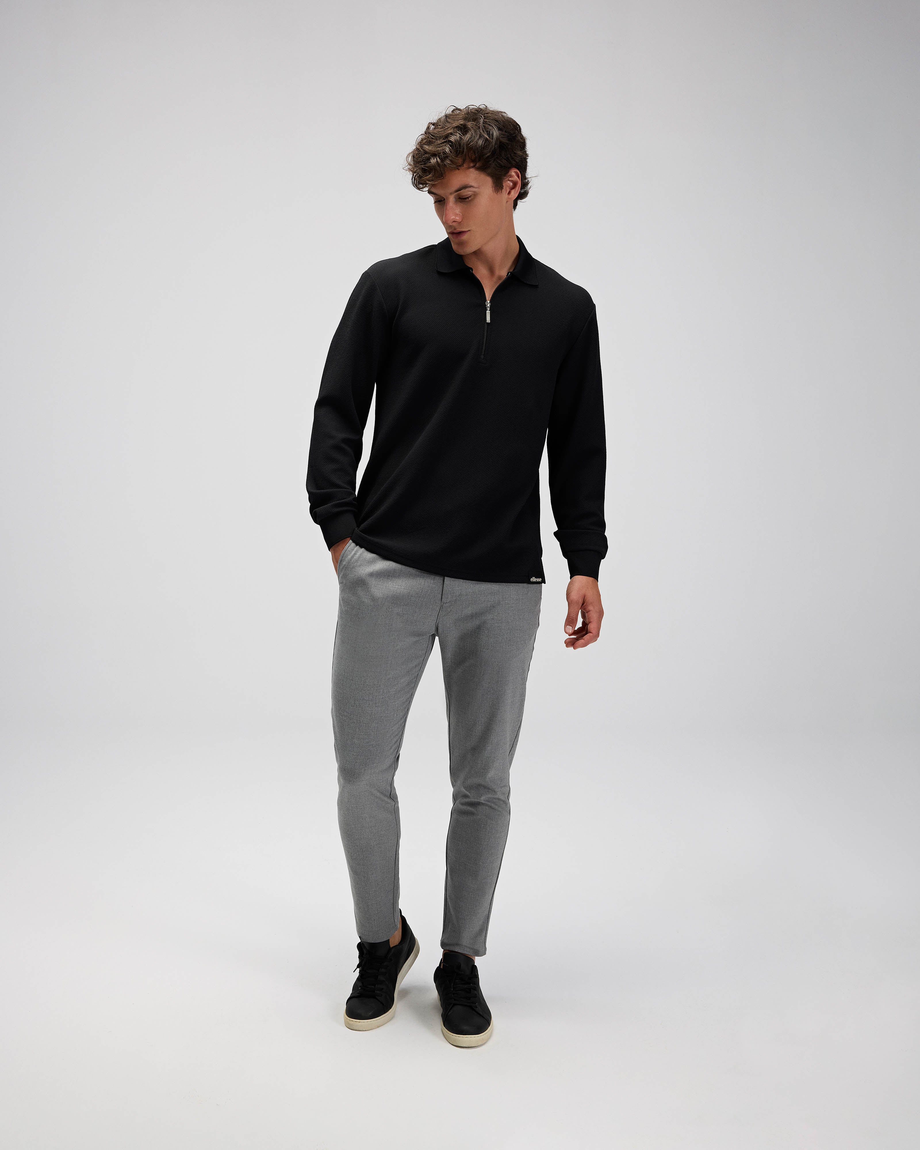 Ellesse Erkek Polo Sweatshirt EM601-BK