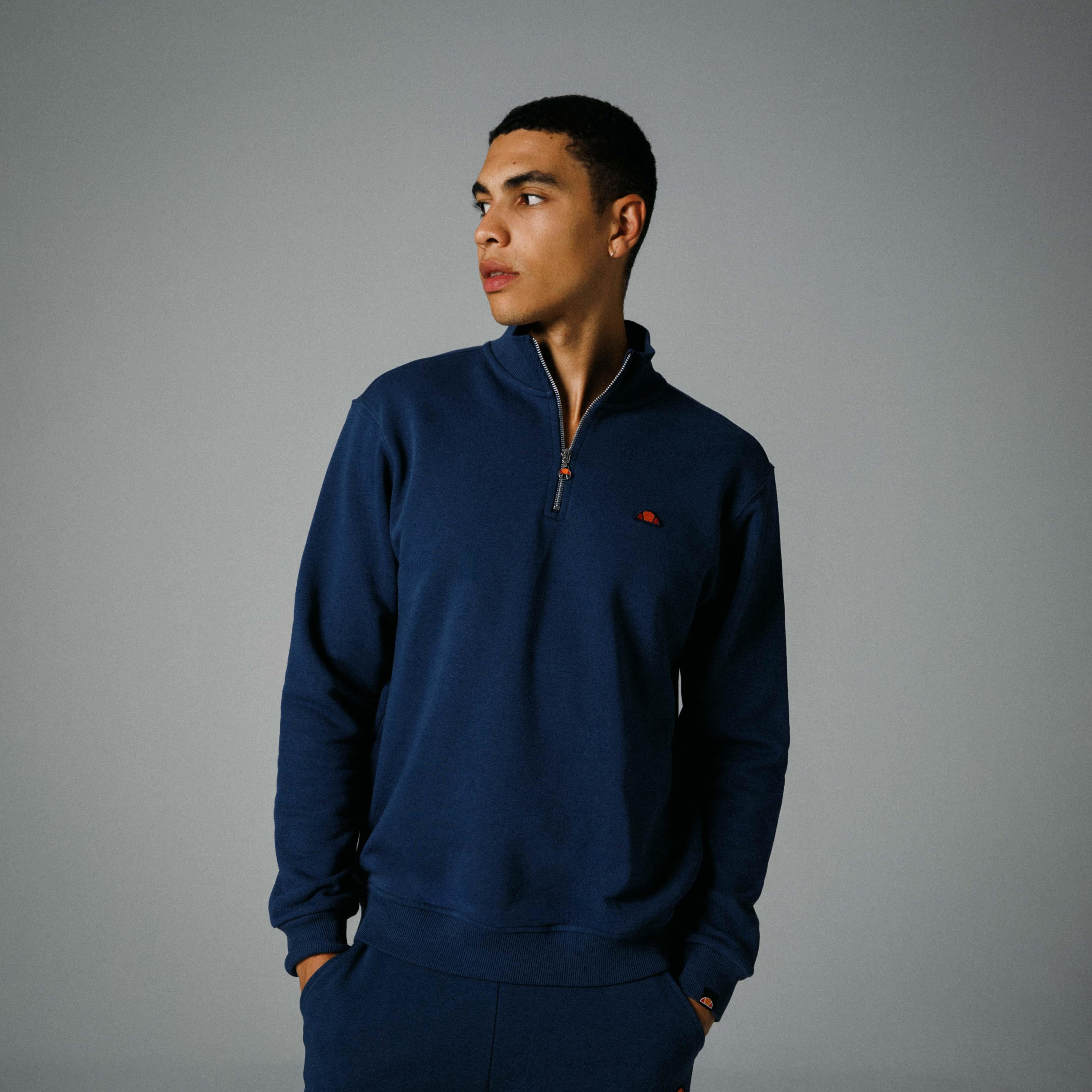Ellesse Yarım Fermuarlı Erkek Sweatshirt EM465-NV