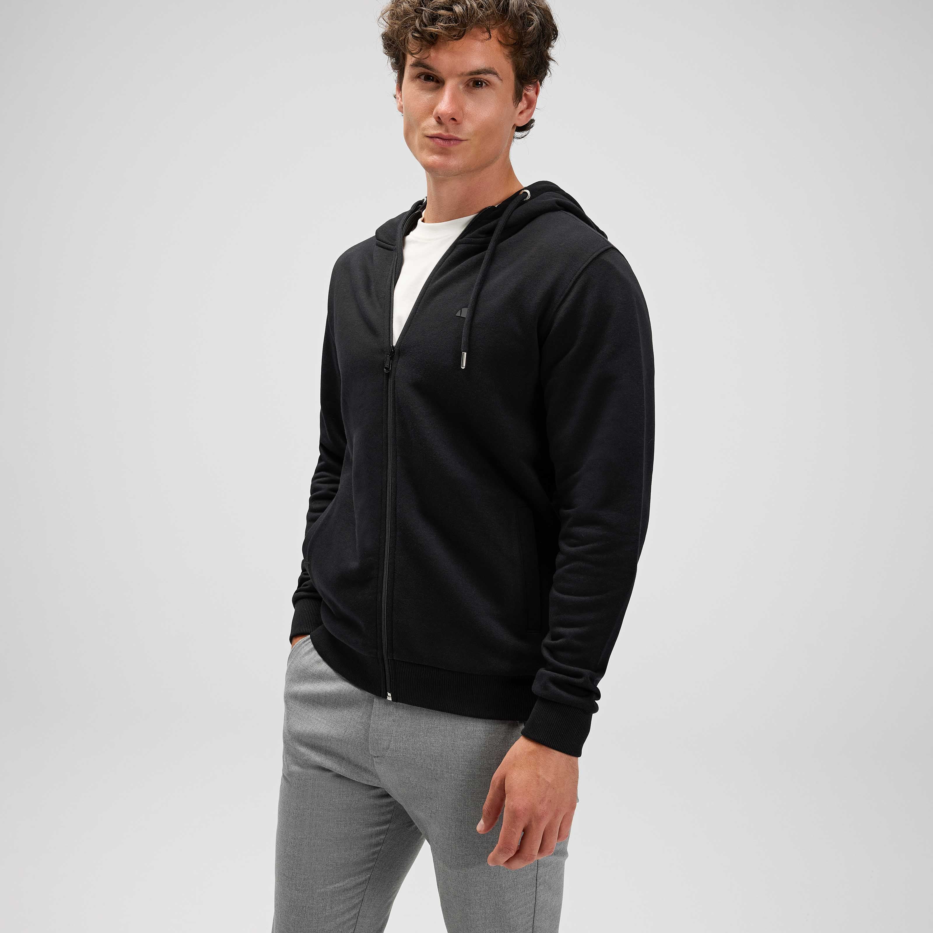 Ellesse Erkek Fermuarlı Kapüşonlu Sweat EM555-BK