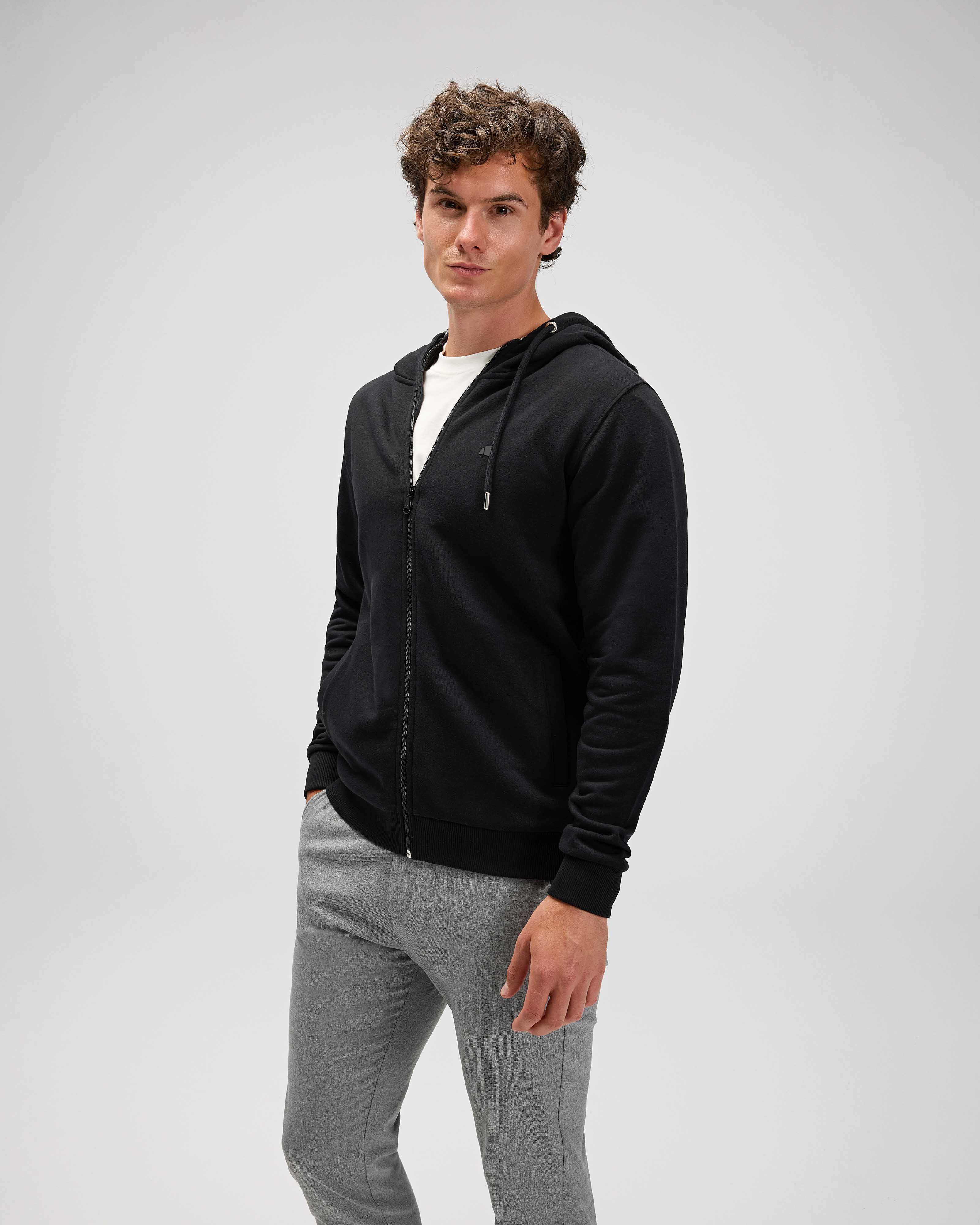 Ellesse Erkek Fermuarlı Kapüşonlu Sweat EM555-BK