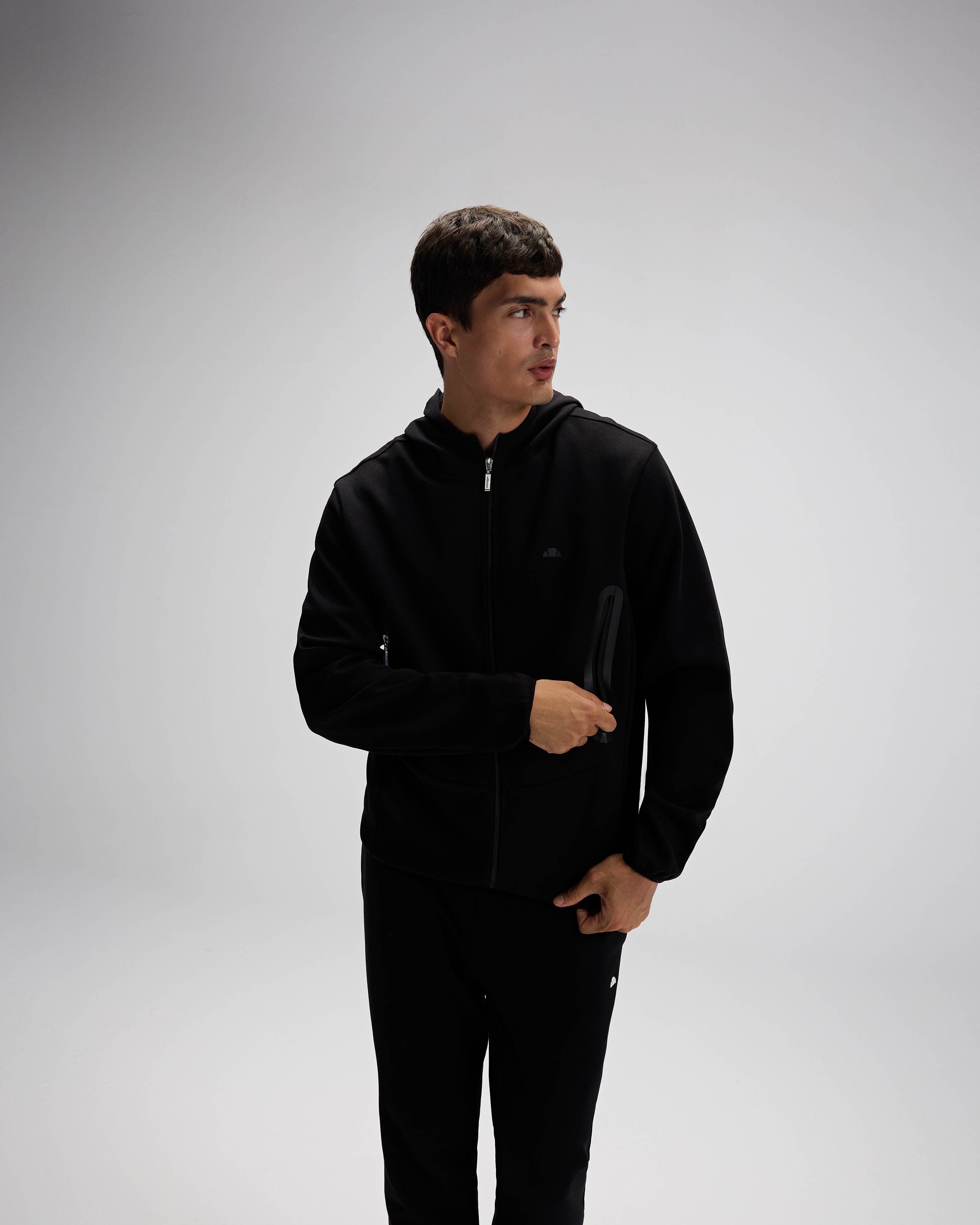 Ellesse Erkek Fermuarlı Kapüşonlu Sweat EM526-BK