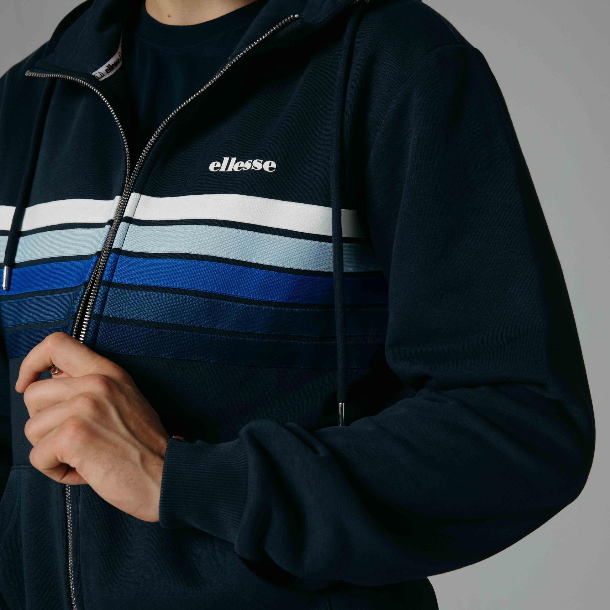 Ellesse Fermuarlı Kapüşonlu Erkek Sweat EM260-NV