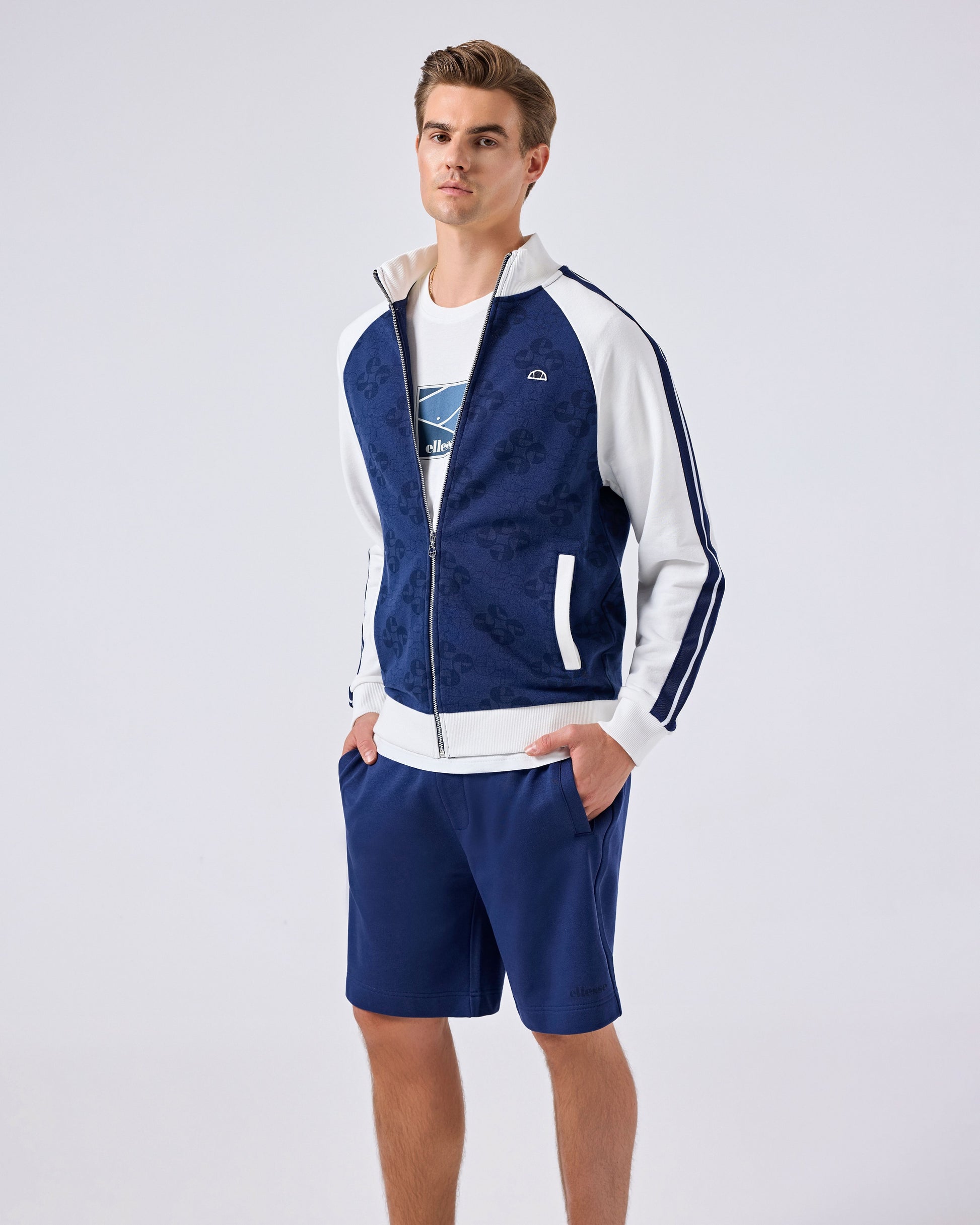 Ellesse Erkek Fermuarlı Sweat Ceket 5SM1357-NV