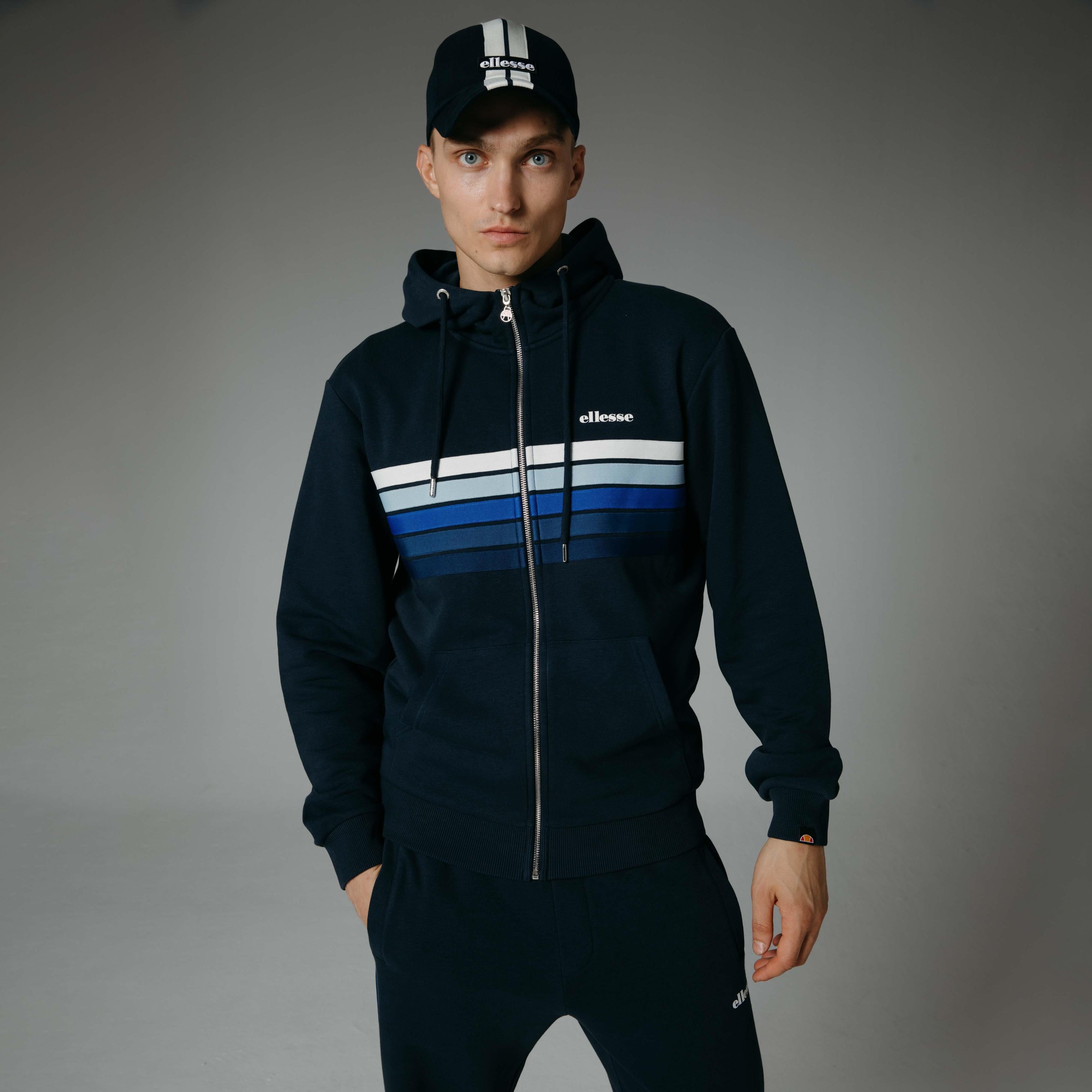Ellesse Fermuarlı Kapüşonlu Erkek Sweat EM260-NV