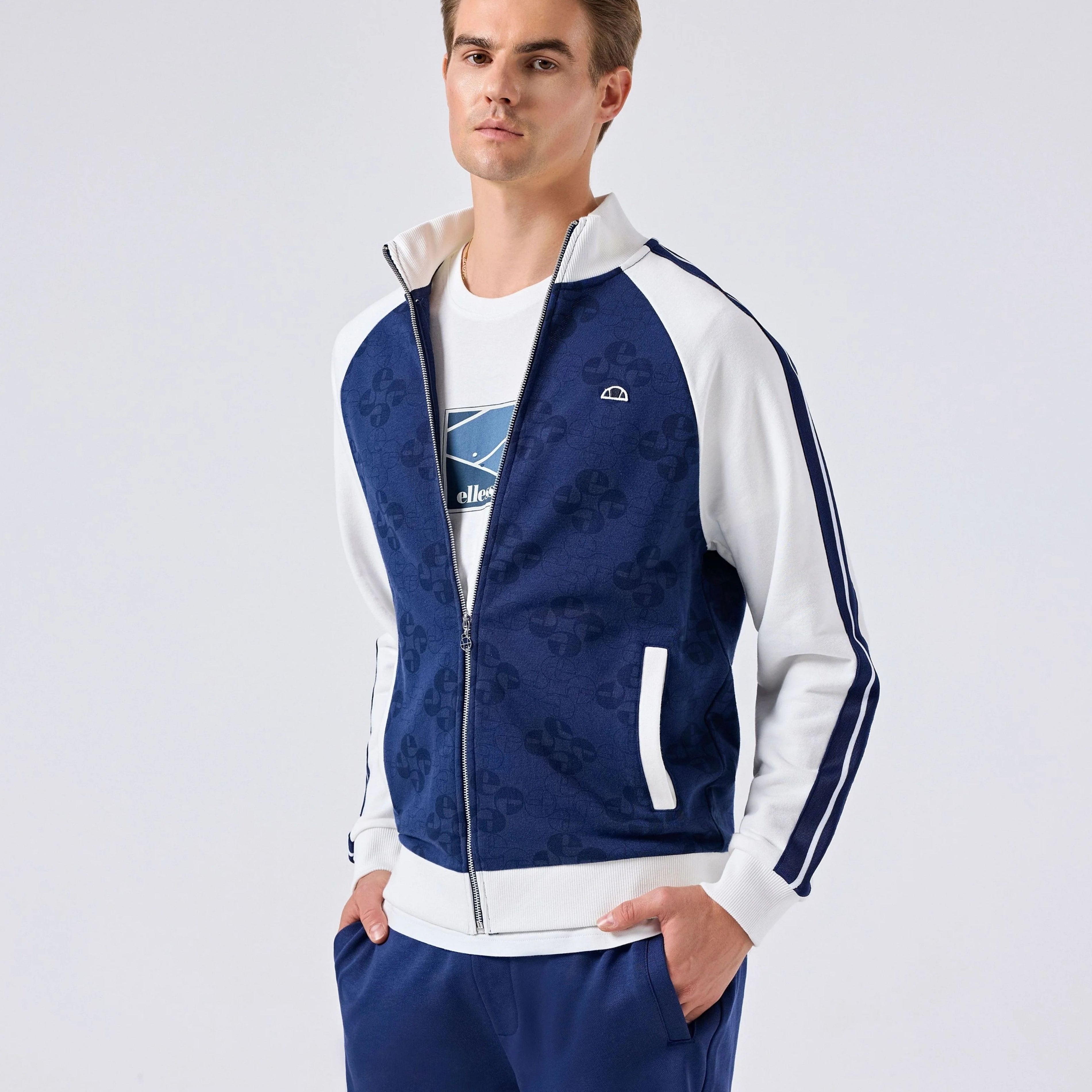 Ellesse Erkek Fermuarlı Sweat Ceket 5SM1357-NV