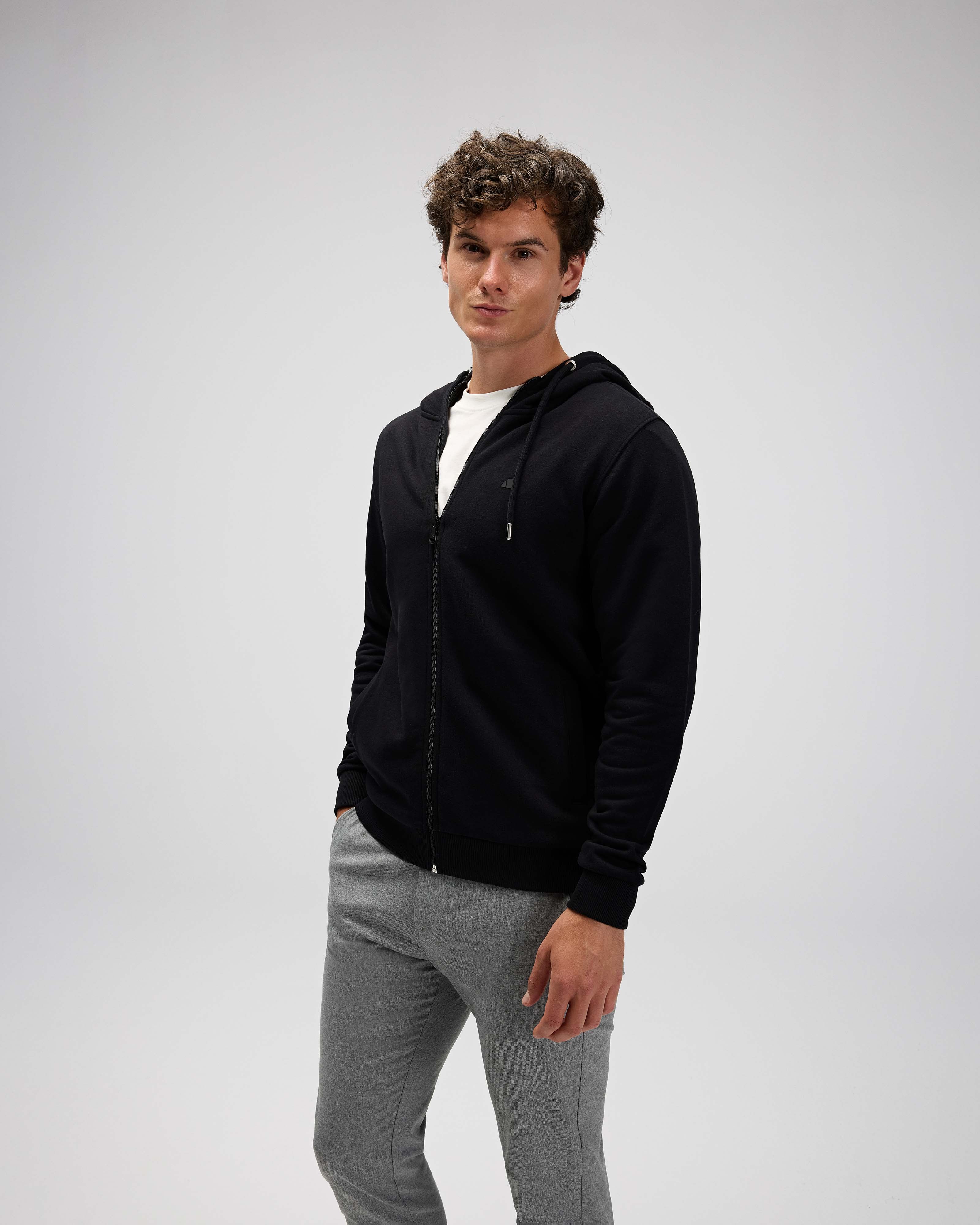 Ellesse Erkek Fermuarlı Kapüşonlu Sweat EM555-BK