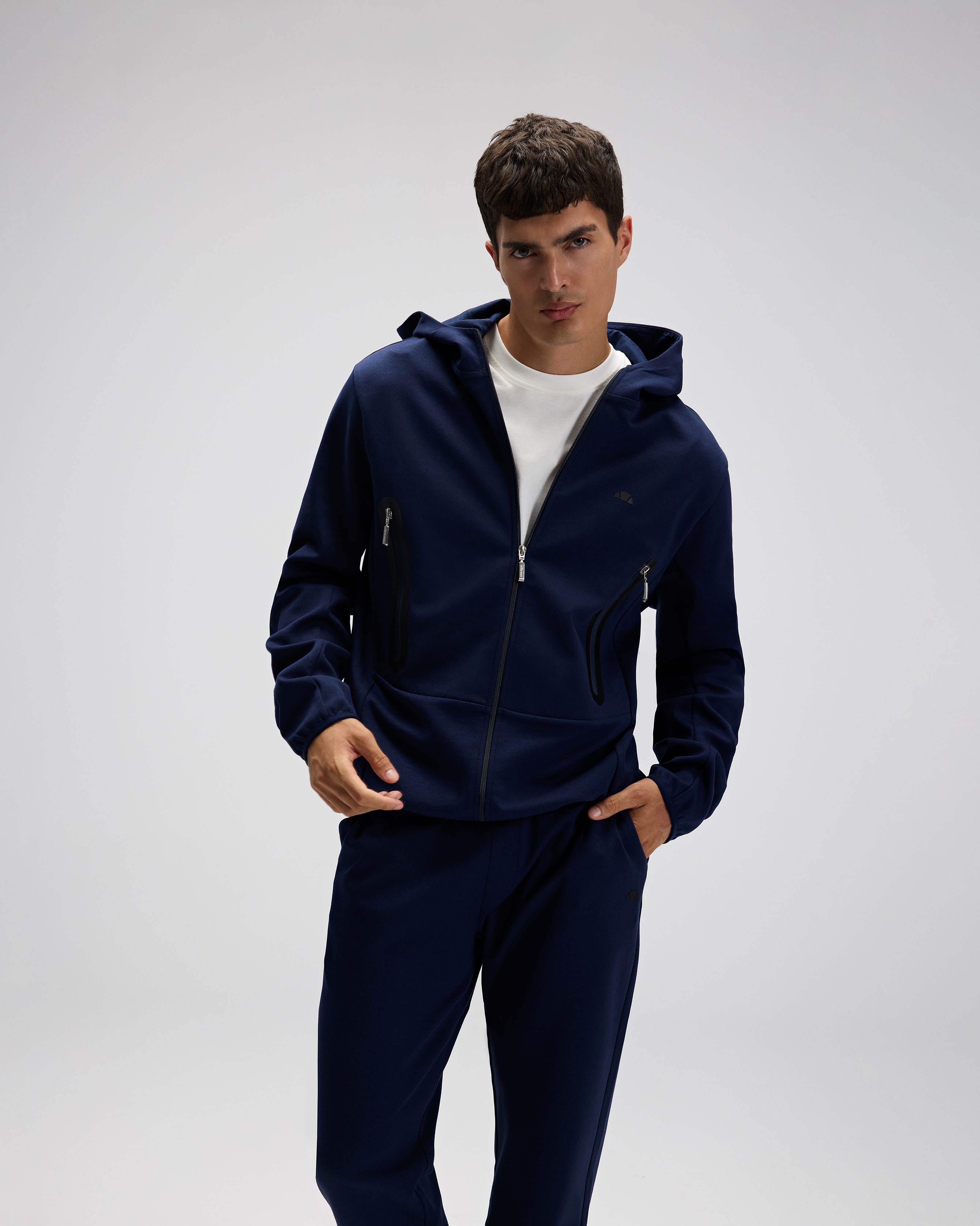 Ellesse Erkek Fermuarlı Kapüşonlu Sweat EM526-NV