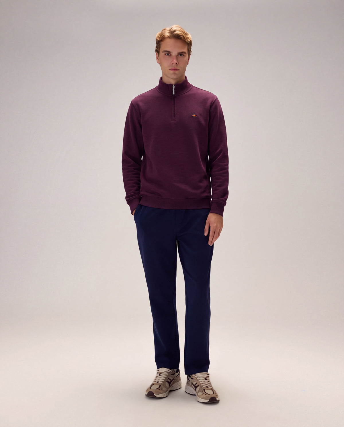 Ellesse Yarım Fermuarlı Erkek Sweatshirt 5WM3580-BRD