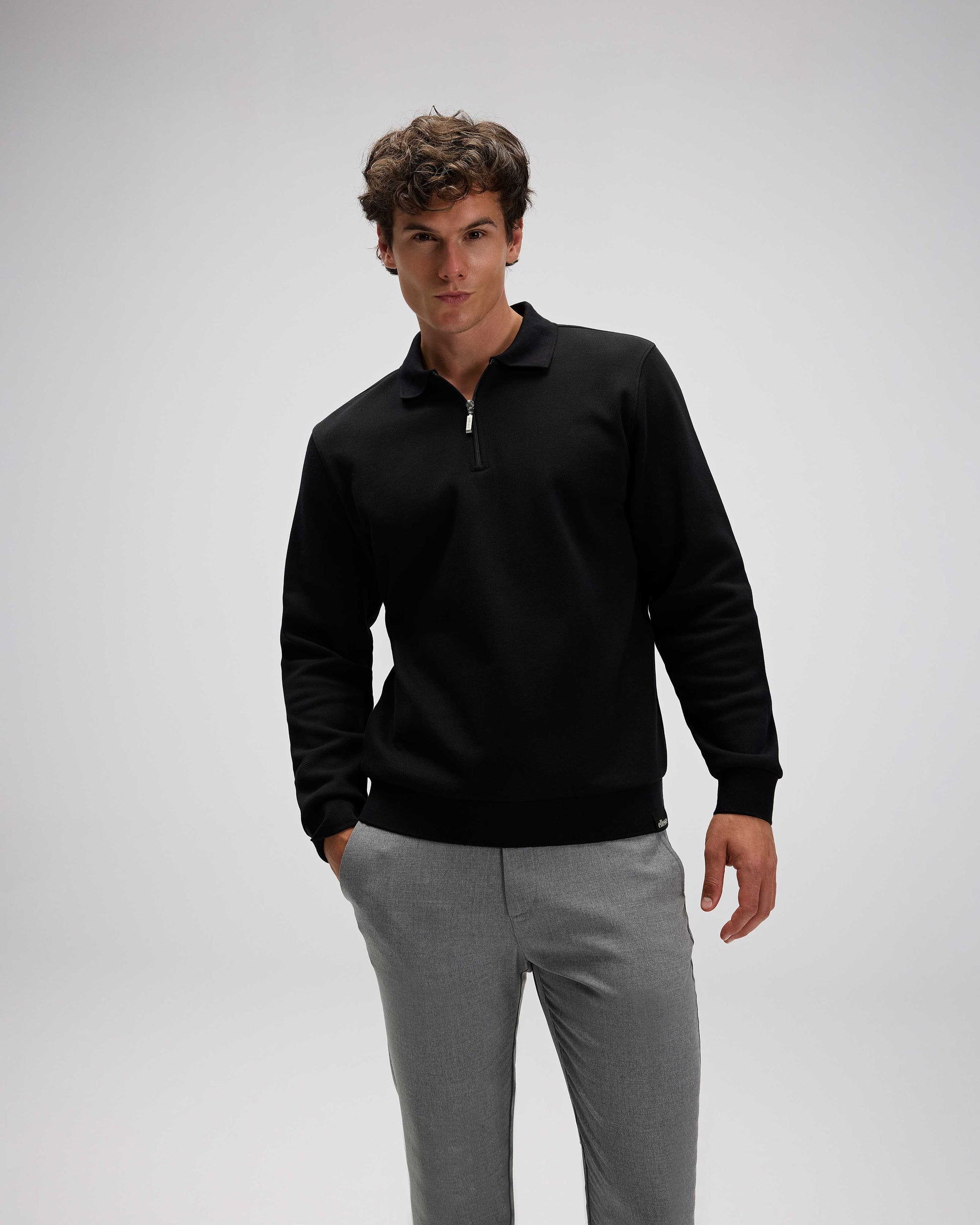 Ellesse Erkek Polo Sweatshirt EM602-BK