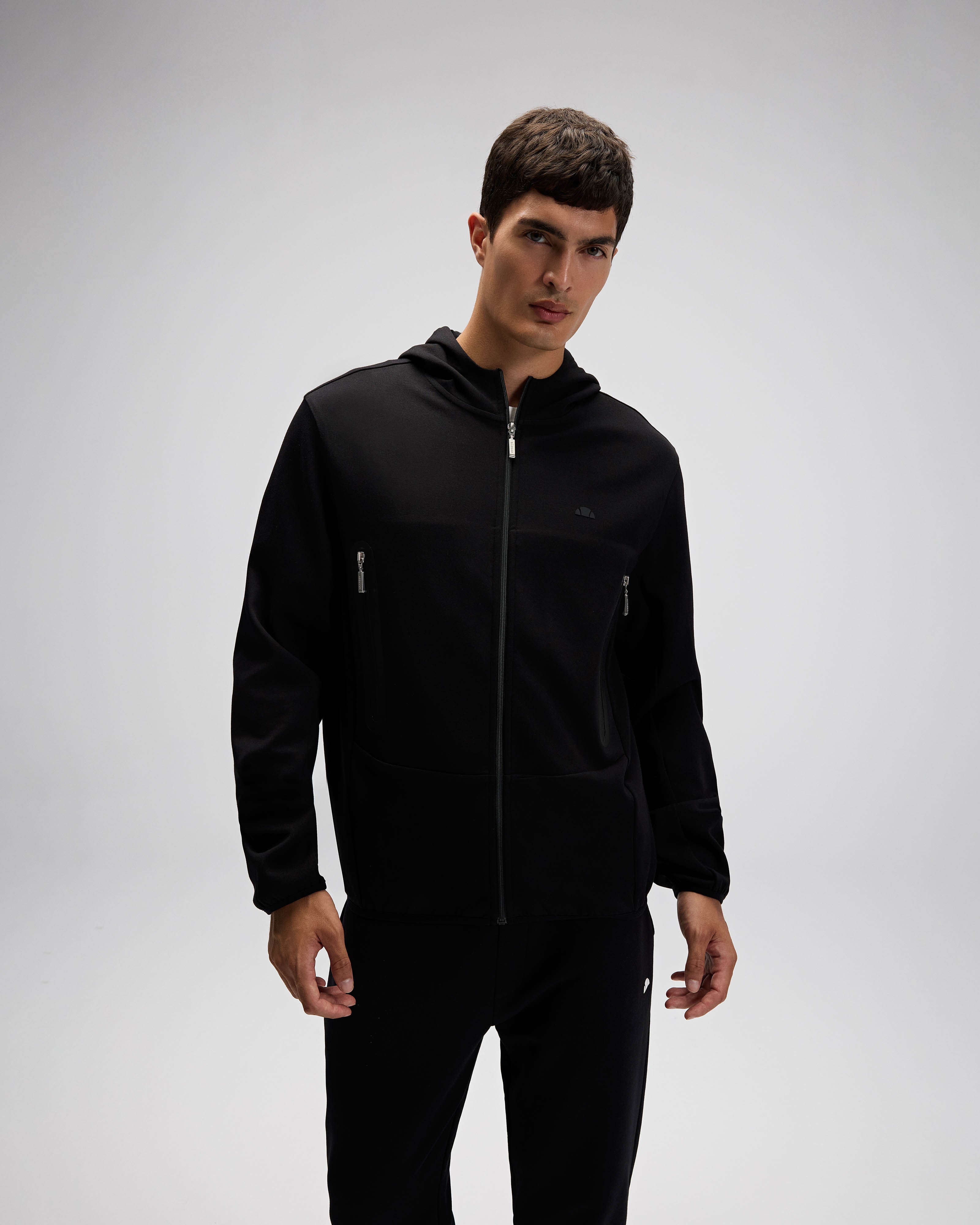 Ellesse Erkek Fermuarlı Kapüşonlu Sweat EM526-BK